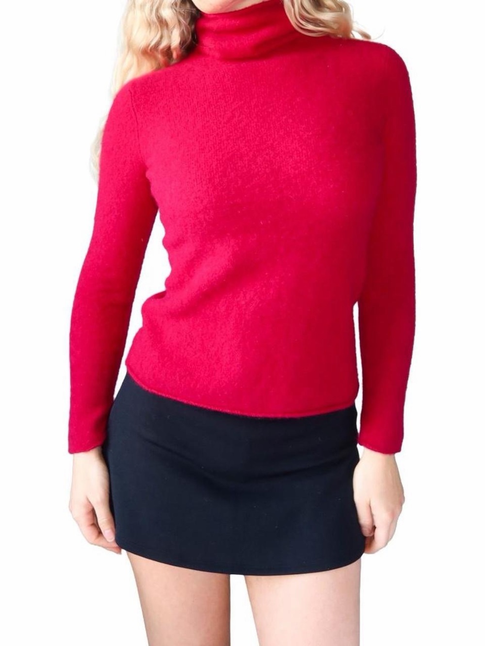 Ann Taylor Red Cashmere Turtleneck Sweater